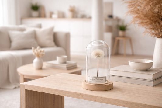 Dôme "Pissenlit - Exauceur de Voeux" mis en situation dans un intérieur moderne et lumineux